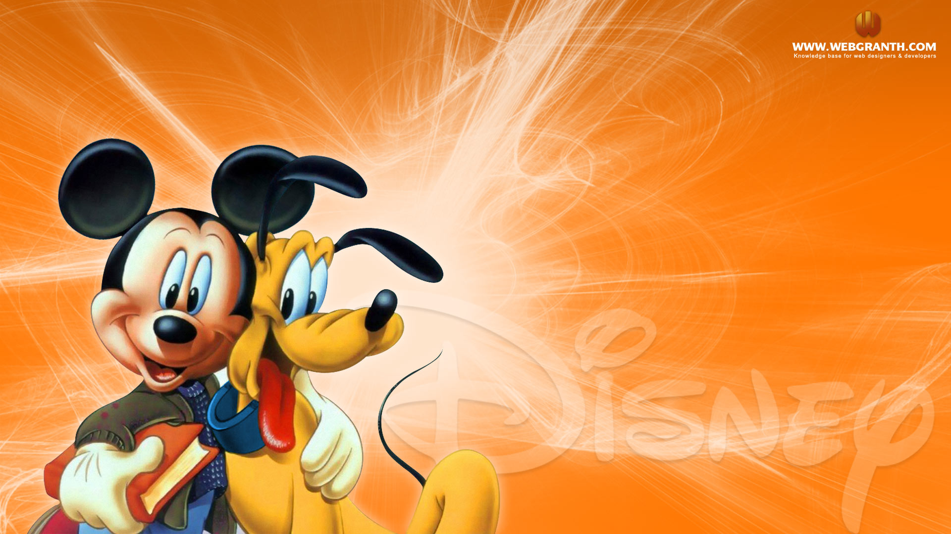 Disney Mickey Mouse Pluto Yellow Wallpaper